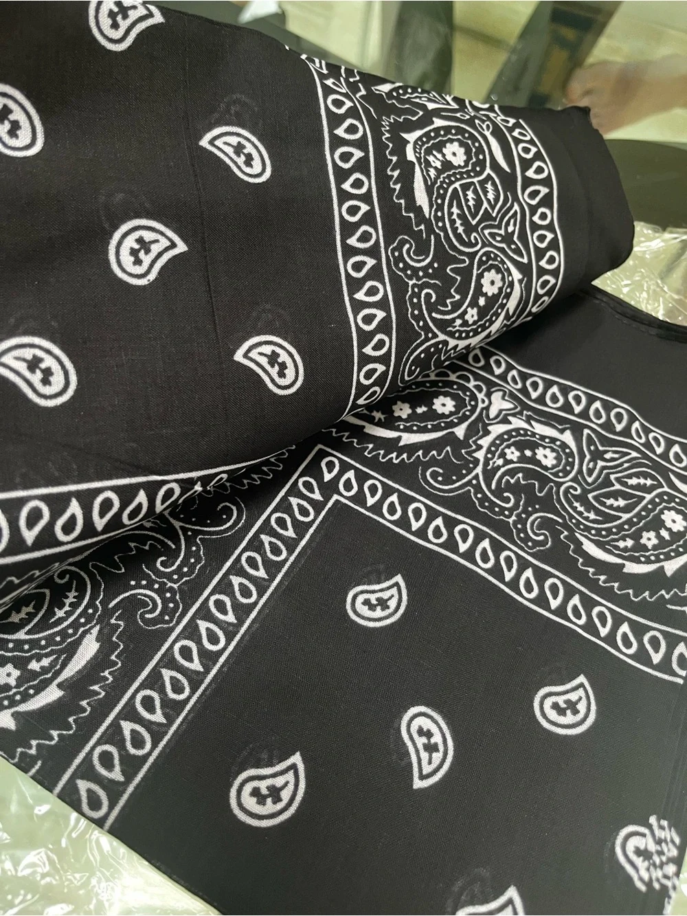 Black Bandana Scarf - Classic Paisley Cotton